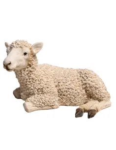 Left-Facing Lying Resin Sheep for 20 cm Nativity Figures