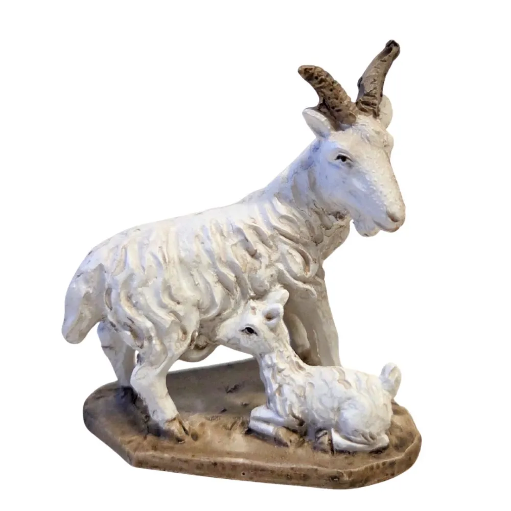 Goat and Kid Pair in Resin – for 10–12 cm Nativity Figures