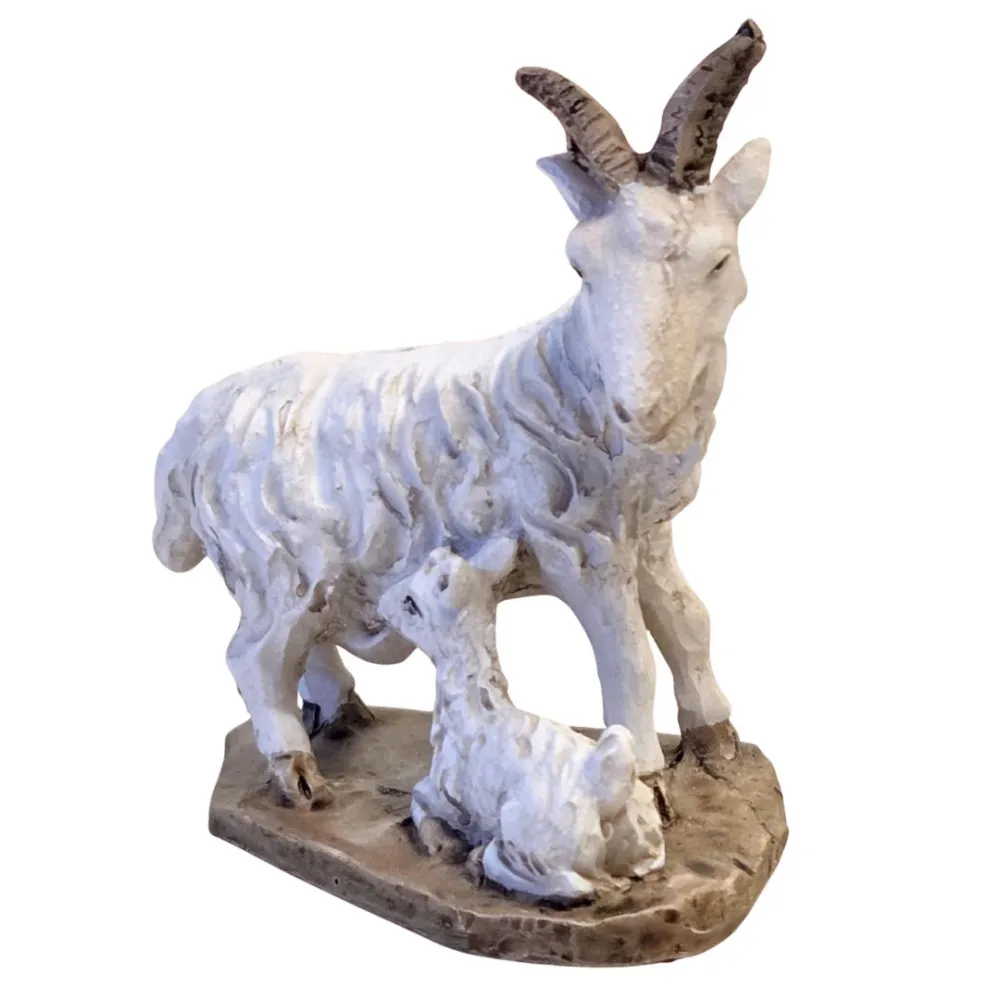 Goat and Kid Pair in Resin – for 10–12 cm Nativity Figures