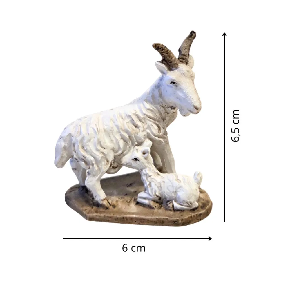 Goat and Kid Pair in Resin – for 10–12 cm Nativity Figures