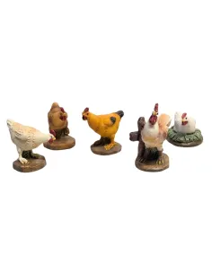 Set of 5 Poultry Figures in Resin – for 10–12 cm Nativity Figures 2