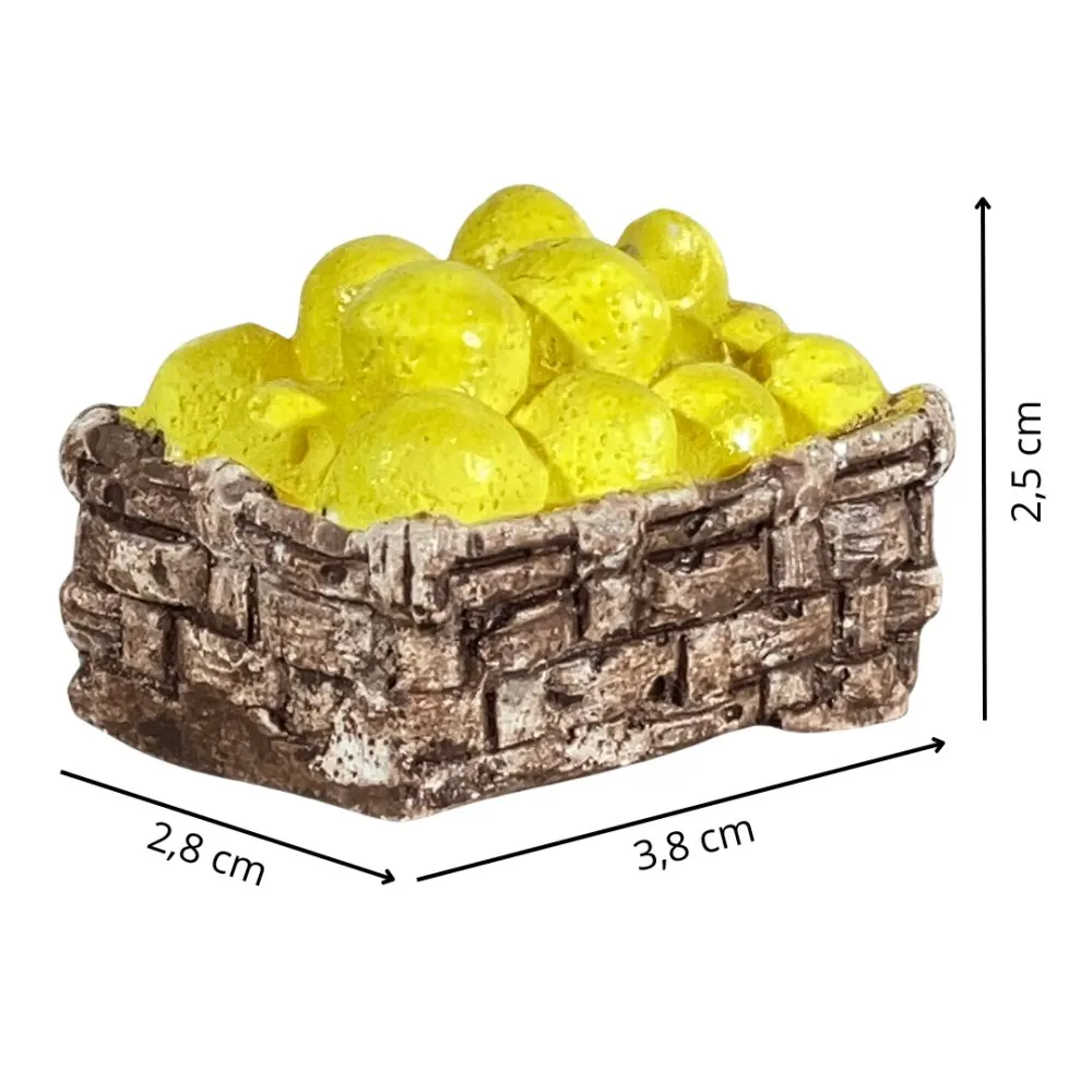 Plaster Basket with Lemons for 25–30 cm Nativity Figures