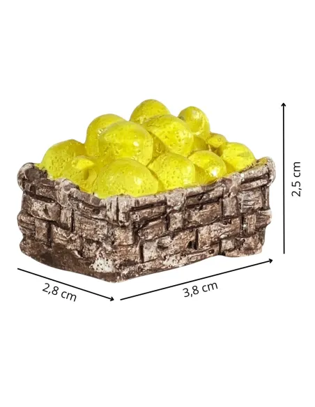 Plaster Basket with Lemons for 25–30 cm Nativity Figures