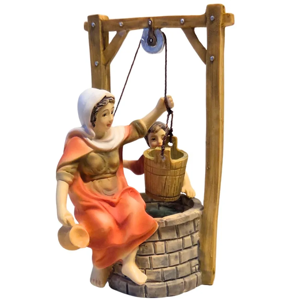 Seated Woman at the Well with Child – 10 cm series