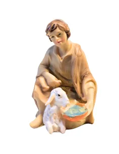 Giovane pastore con agnello serie 10 cm
