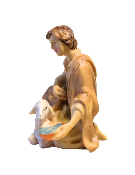 Giovane pastore con agnello serie 10 cm