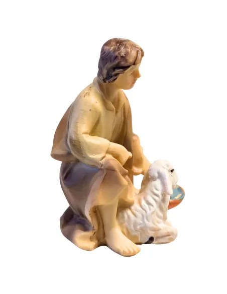 Giovane pastore con agnello serie 10 cm