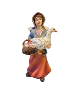 Farm woman with goose for 8 cm nativity figures
