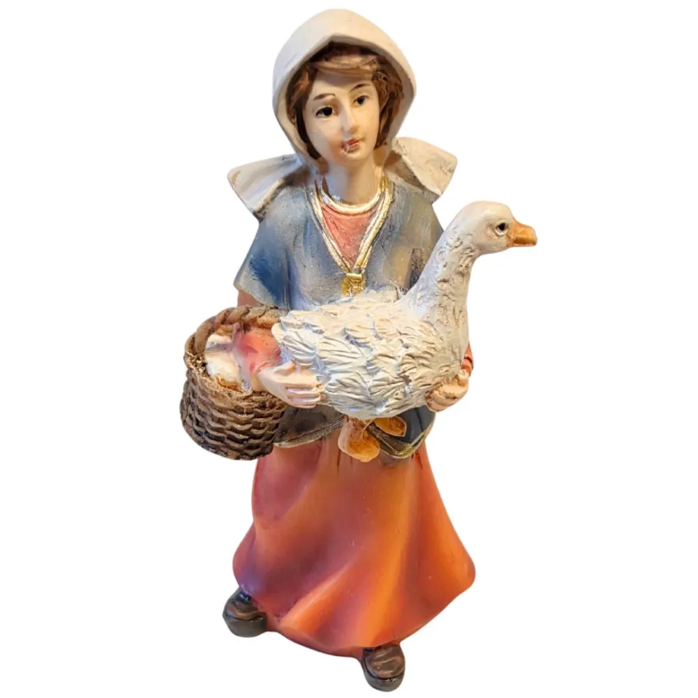 Farm woman with goose - 8 cm