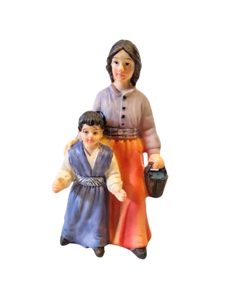 Donna con bambina 10 cm