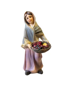 Woman with fruit basket for 8 cm nativity figures