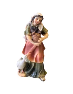 Woman with amphora and goose - 8 cm