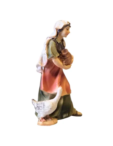 Woman with amphora and goose - 8 cm