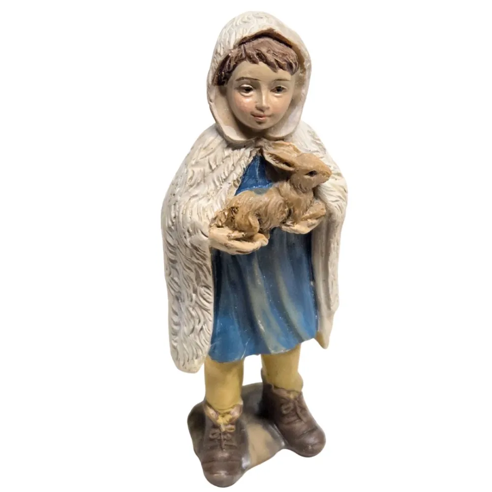 Little girl with bunny for 10 cm nativity figures