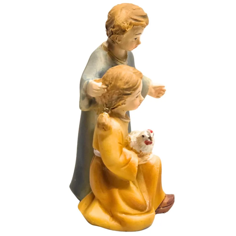 Bambini con gallina per statue da 10 cm