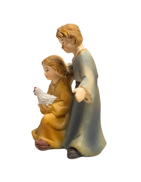 Bambini con gallina per statue da 10 cm