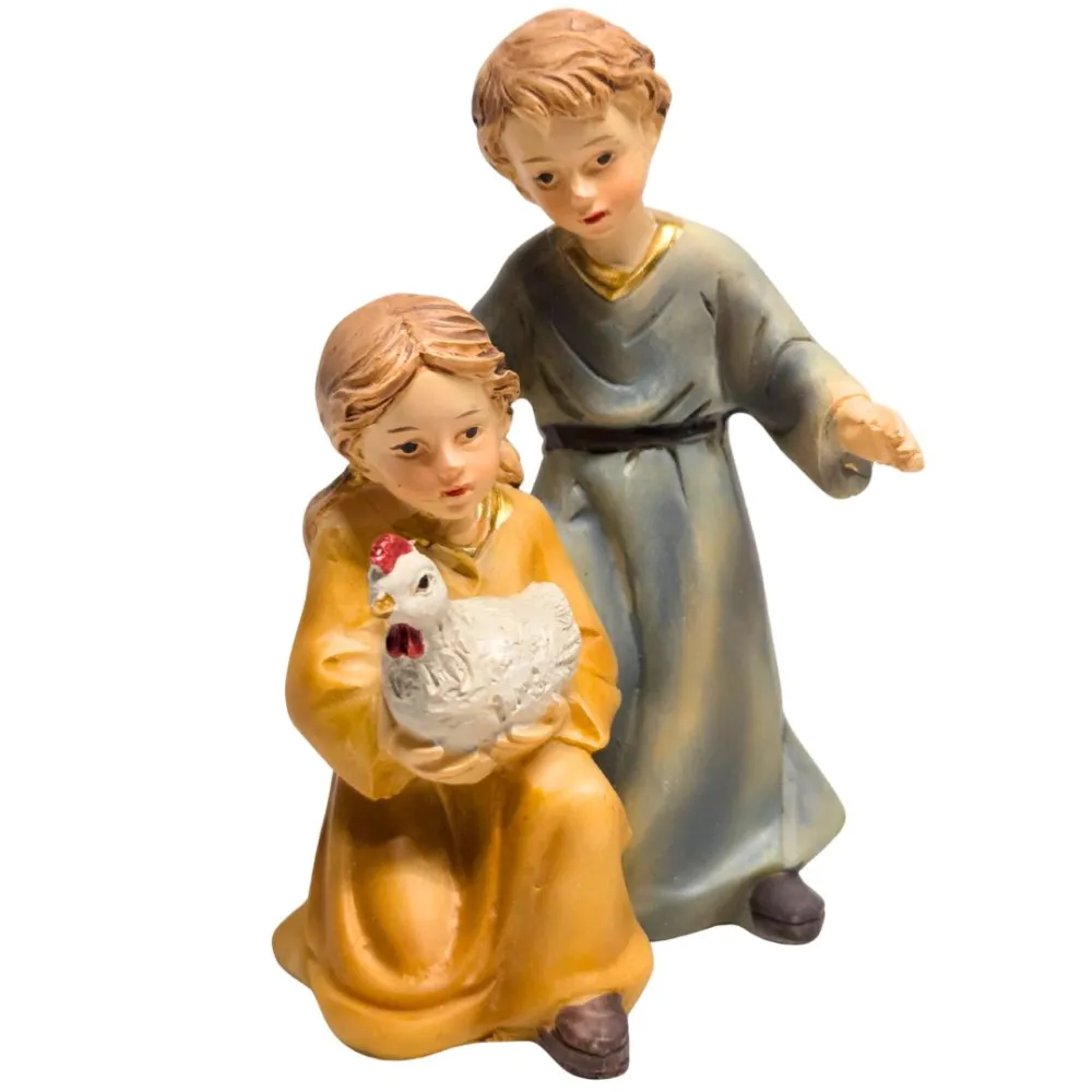 Children with hen for 12 cm nativity figures