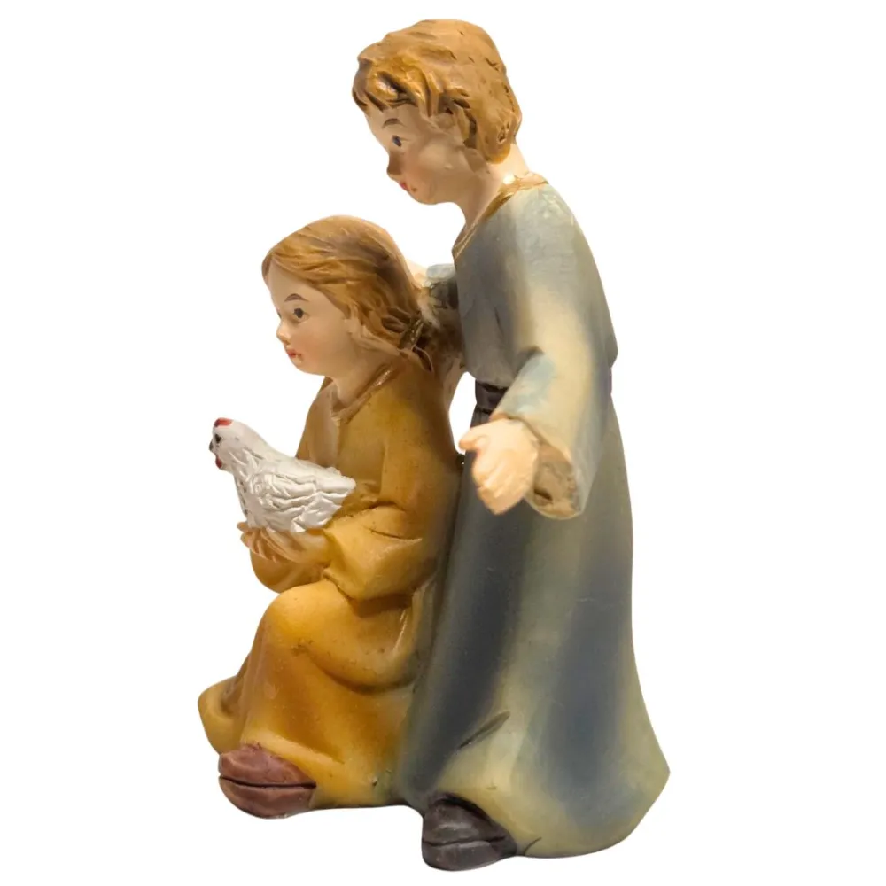 Bambini con gallina per statue da 12 cm