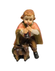 Little boy with flute and kid goat for 10 cm nativity figures 2
