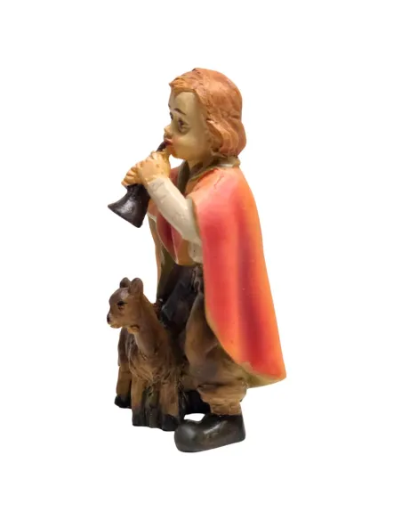 Little boy with flute and kid goat for 10 cm nativity figures