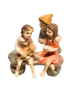 Children with cat and fish for 10 cm nativity figures 2