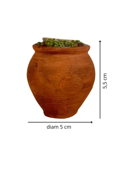 Vaso in terracotta con olive per statue da 30 cm