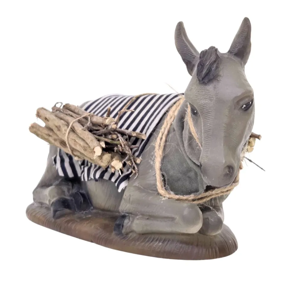 Quality seated donkey with movement for 30 cm nativity figures