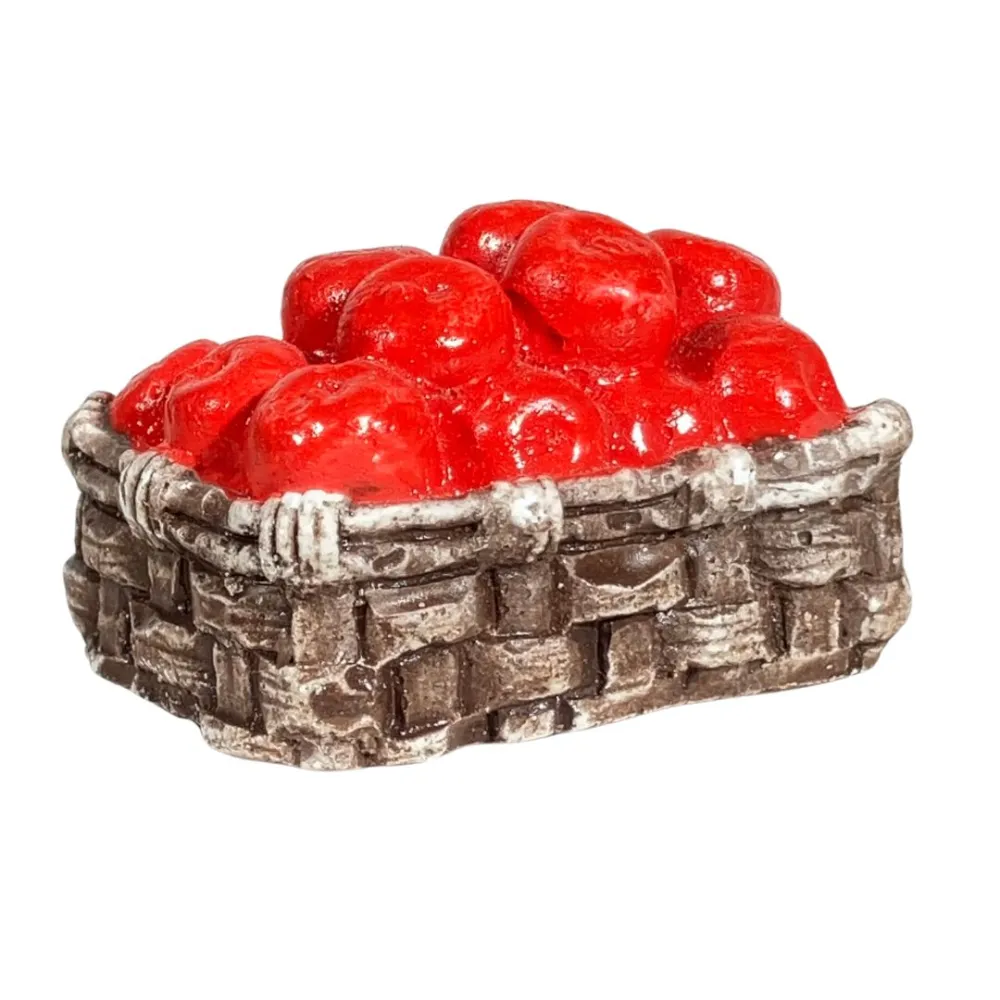 Plaster Basket with Apples for 25–30 cm Nativity Figures