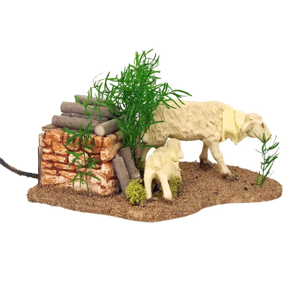 Sheep and lamb with movement for 30 cm nativity figures