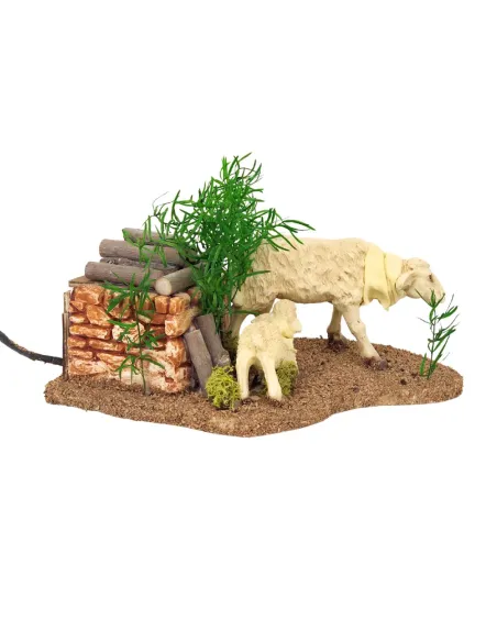 Animated Sheep with Lamb for 30 cm Nativity Figures