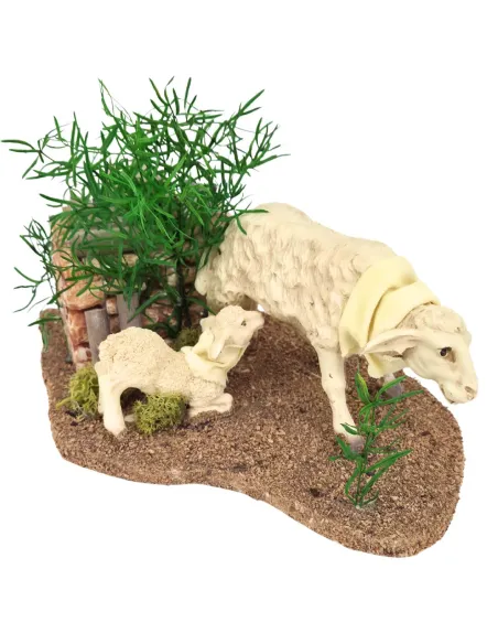 Sheep and lamb with movement for 30 cm nativity figures
