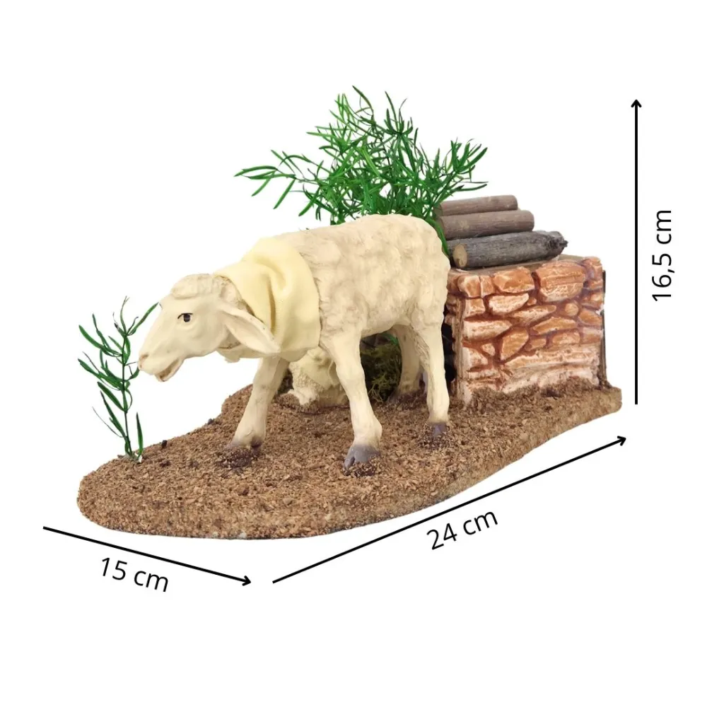 Animated Sheep with Lamb for 30 cm Nativity Figures
