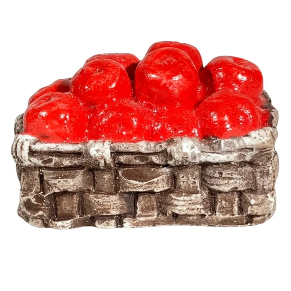 Plaster Basket with Apples for 25–30 cm Nativity Figures