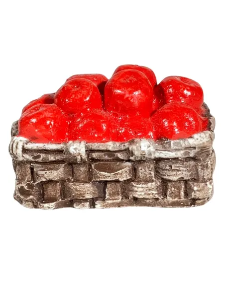 Plaster Basket with Apples for 25–30 cm Nativity Figures