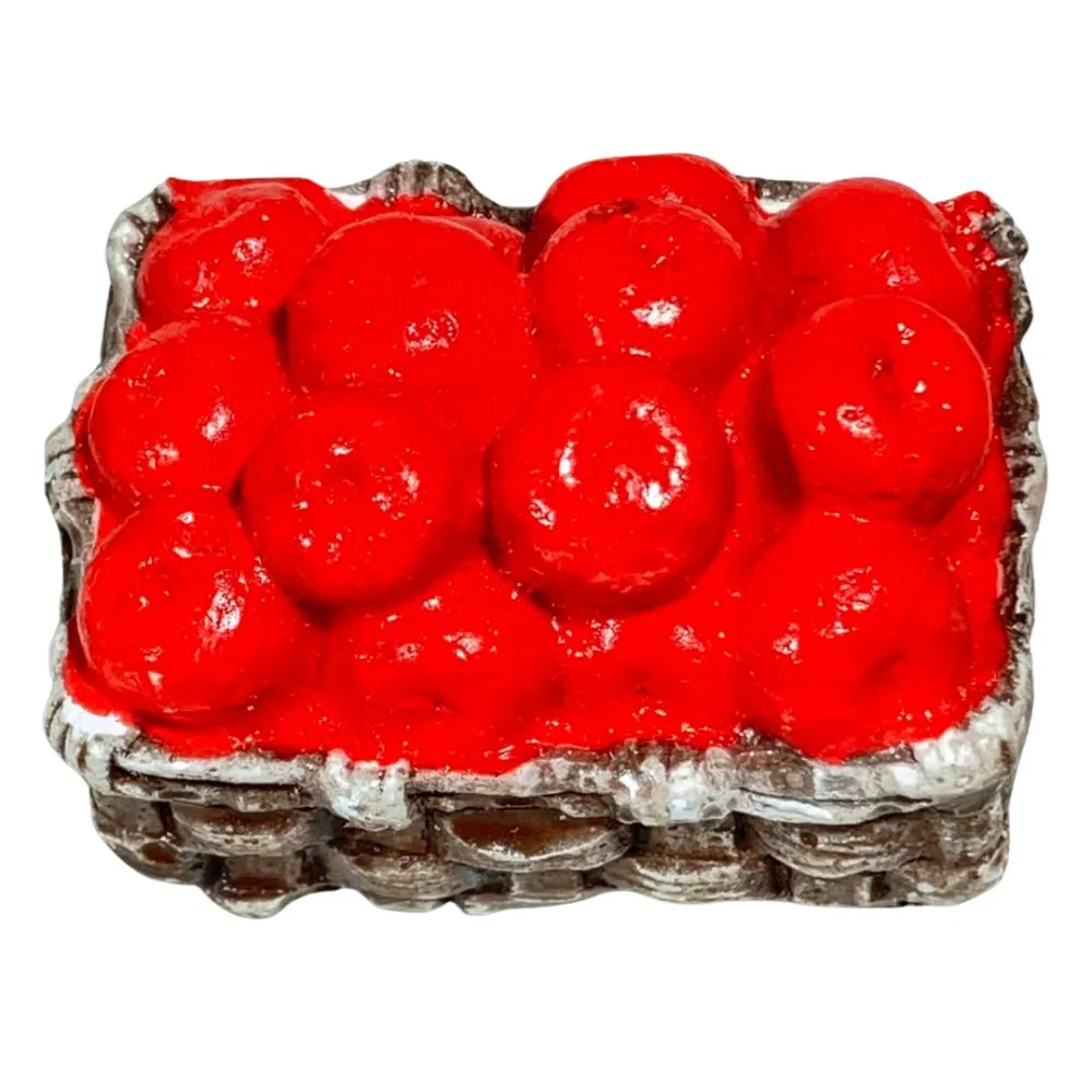 Plaster Basket with Apples for 25–30 cm Nativity Figures