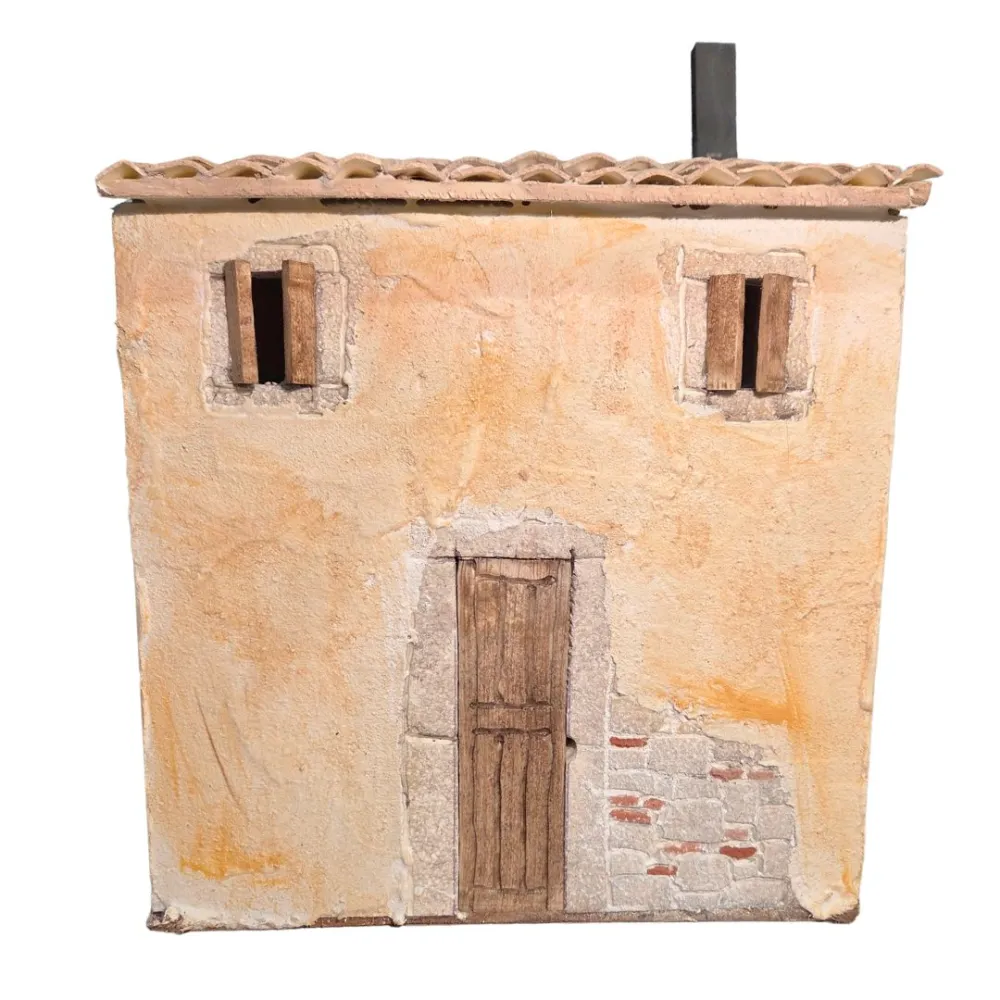 Rustic village house in polystyrene for 12 cm nativity figures