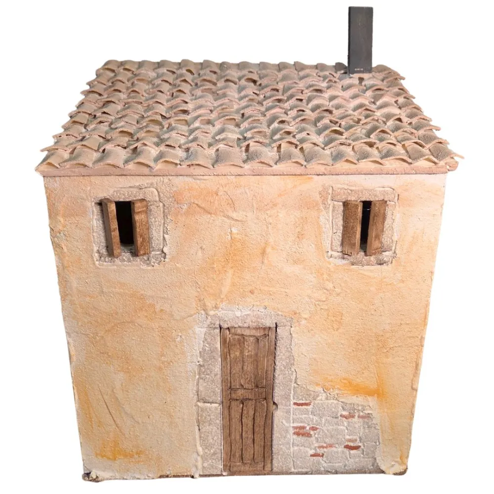 Rustic village house in polystyrene for 12 cm nativity figures