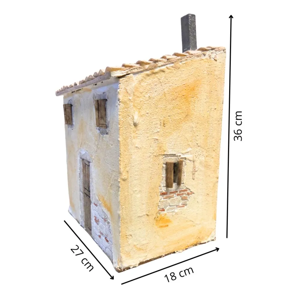 Rustic village house in polystyrene for 12 cm nativity figures