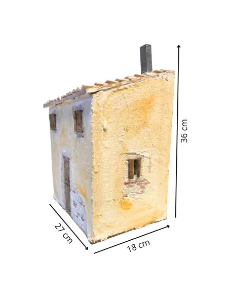 Rustic village house in polystyrene for 12 cm nativity figures