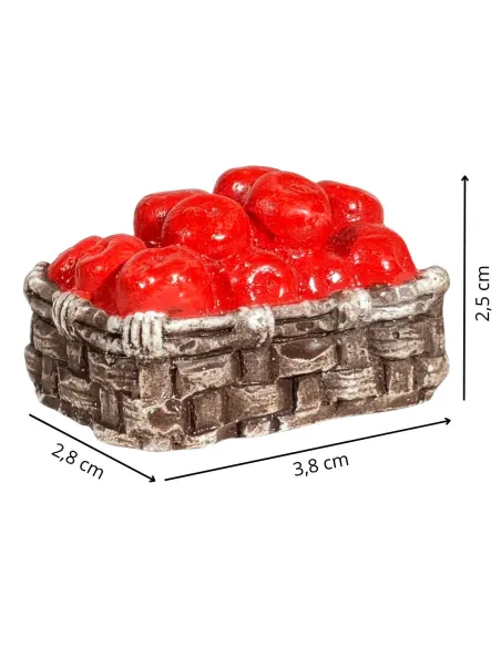 Plaster Basket with Apples for 25–30 cm Nativity Figures