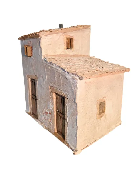 Casa popolare con doppia porta in polistirene per statue da 10 cm