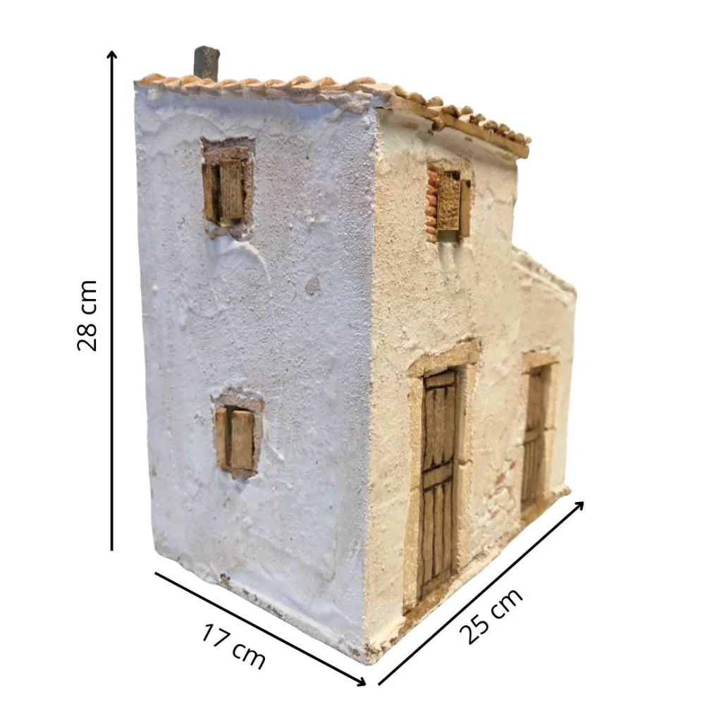 Casa popolare con doppia porta in polistirene per statue da 10 cm
