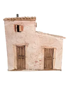 Rustic village house with double door in polystyrene for 20 cm nativity figures 2