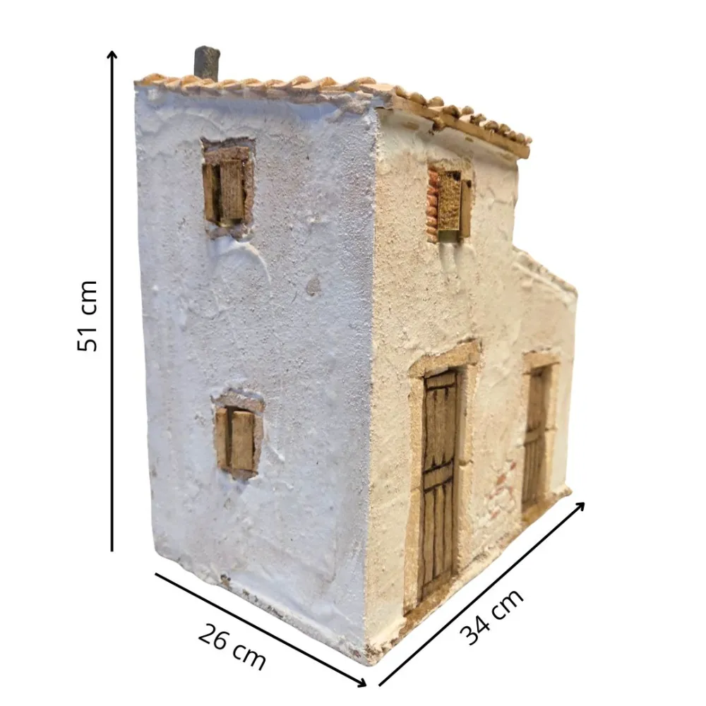 Casa popolare con doppia porta in polistirene per statue da 20 cm