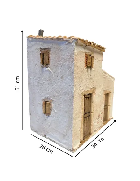 Casa popolare con doppia porta in polistirene per statue da 20 cm