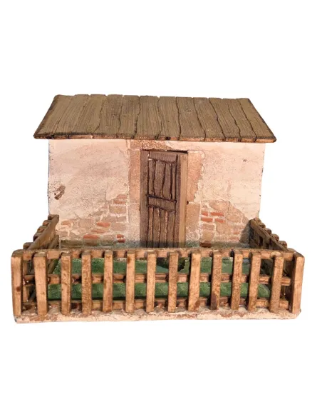 Sheepfold with fence in polystyrene for 10 cm nativity figures