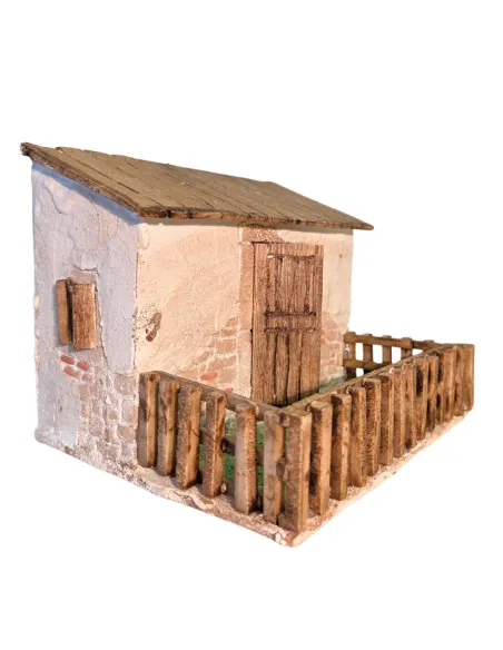 Sheepfold with fence in polystyrene for 20 cm nativity figures