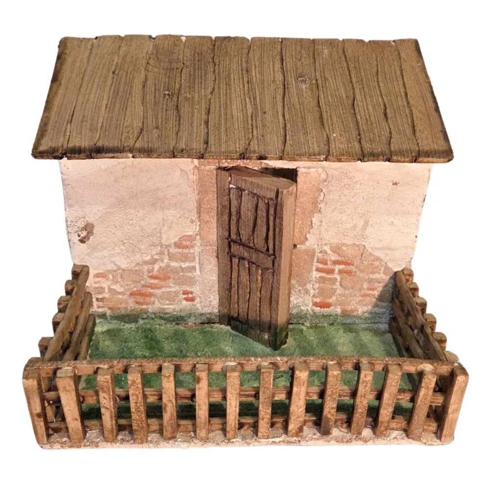 Ovile con recinto in polistirene per statue da 20 cm