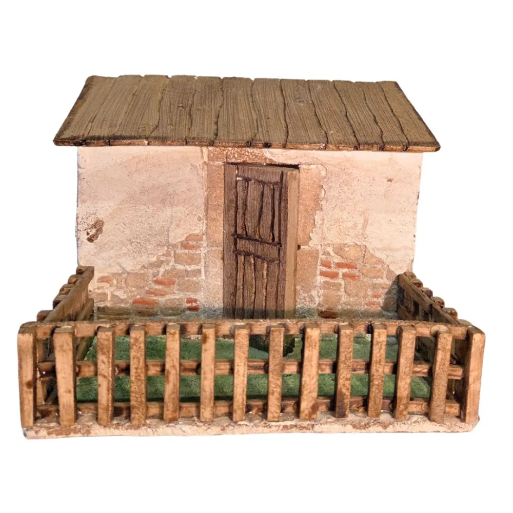 Ovile con recinto in polistirene per statue da 20 cm