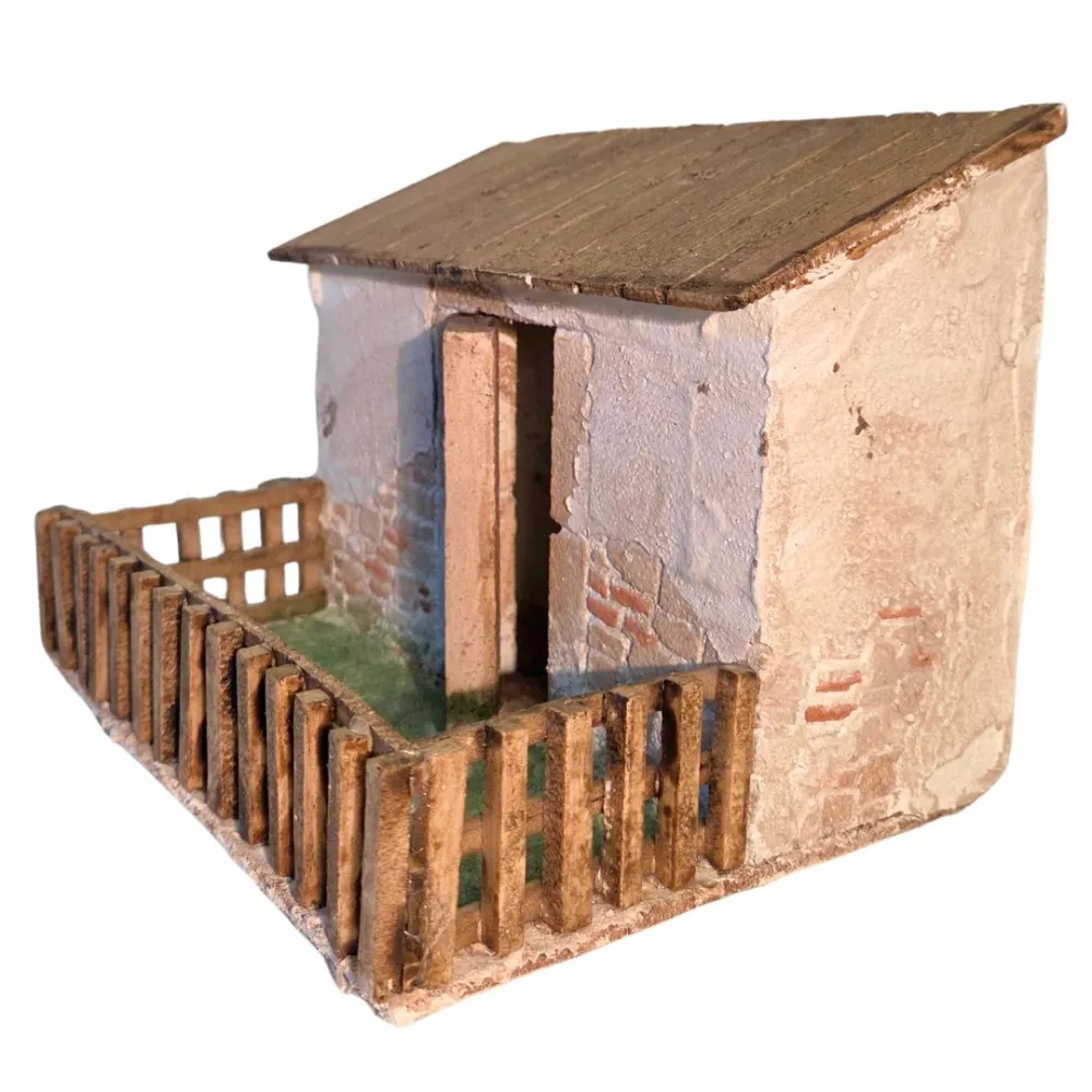 Ovile con recinto in polistirene per statue da 20 cm